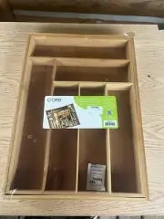 Core Bamboo Expandable Cutlery Flatware Utensil Tray Organizer Storage NWT