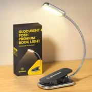 Posh Premium Book Light for Reading in Bed with Timer, 16-LED Black