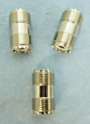 UHF/SO-239, F/F, 16 Point Barrel Connector, Gold Pin, 3 Pack - Quality Counts