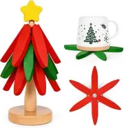 Homlouue Trivets For Hot Dishes, Wooden Trivets, Wooden Tree Trivet Set, Wooden