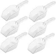 GLEAVI 6Pcs Transparent Plastic Food Scoop Multi Functional Ice Candy and Pet Food Shovels for Kitchen Bar and Party Use