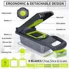 NEW 10-in-1 Vegetable Chopper Slicer Dicer, Adjustable Food Cutter Tool, Grey
