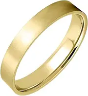 [Gemini] Custom Engrave Groom Bride Brushed Yellow Gold Filled Anniversary Wedding Ring Valentine Day Gift
