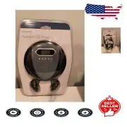 Portable CD Player with 60-Second Skip Protection & Headphones – Black/Charcoal