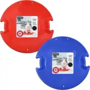 2 Pack Spiral Winter Snow Sled with Hand Grip, 26" Round Saucer Sled Multicolor