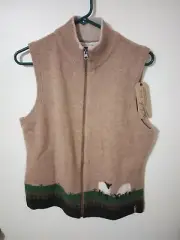 Woolrich Grazing Sheep Full Zip Lambswool Vest Women's Size XL