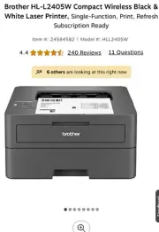 Brother HL-L2405W Compact Wireless Black & White Laser Printer