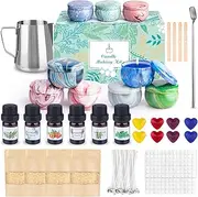 [LDUMODUW] Candle Making Set, DIY Candle Making Kits for Adults Beginners, Scented Candle with 480 g Beeswax, 8 Dyes, 6 Fragrance Oil, Wax Melting Pot, 100 Candle Wicks, 9 Tins