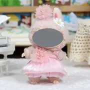 Labubu Baby Clothes 17cm Labubu Cloth Clothes Heartbeat Macaron Vinyl Face Doll Baby Clothes Replacement——style:Water light skirt two-piece set (crushed ice powder)