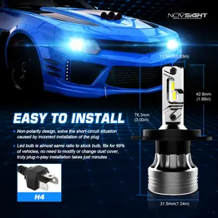 Novsight Mini N55 H4 HB2 9003 LED 汽車大燈 110w 20000lm 6500k 即插