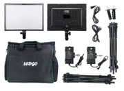 LEDGO LUXPAD E268C Twin LED Light Kit with Batteries, Stands and Grids