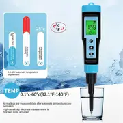 Food PH Meter 0.00-14.00PH High Accuracy Temp PH Tester Sensor Acidity Analyzer for Meat Canning Cheese Dough Water A Blue