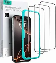 ESR 3 Pack for iPhone 16 Pro Screen Protector, Tempered Glass Film with Easy Installation Tool, 9H Hardness, Military-Grade Shatterproof, HD Clear, Scratch Resistant