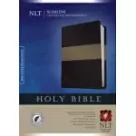 HOLY BIBLE: NEW LIVING TRANSLATION, BLACK & TAUPE, TUTONE, LEATHER-LIKE, SLIMLINE CENTER COLUMN REFERENCE