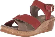 [El Naturalista] Women's N5007t Seaweed Canvas Black/Leaves Wedge Sandal
