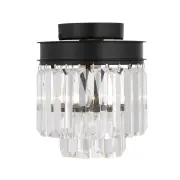 Serene Batten Fix, Black, Clear Glass