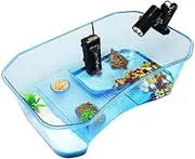 Turtle Tank Aquarium,Reptile Tank,Turtle Aquarium Terrapin Lake with Platform Plants for Pet Reptile Habitat