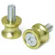 Bobbin Spools Swingarm Paddock Stand Adaptors 10 mm Motorbike Motorcycle Gold