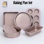 5PCS CARBON STEEL BAKING SET BAKEWARE SET OF BAKING PAN TRAY