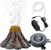 YWNYT Aquarium Volcano Ornament Kit Multi Colour LED Light Air Stone for Aquariums Aquarium Decoration Volcano Air Bubble Aquarium Bubbler for Aquarium Fish Tank Decoration
