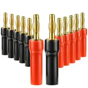 4 Mm Gold Plated Open Screw Type Speaker Connector Banana Plugs