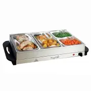 4 Section Buffet Warmer Server - Professional Hot Plate Food Warmer Station, Eas