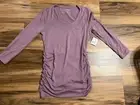 Pea in A Pod Maternity Ruched Side T-Shirt, Mauve, Size XS, New MSRP $48