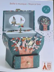 Little Big Room by DJECO Musical Box Poetic Tree Spinning Bird France w Box