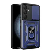 For Samsung Galaxy A35 5G Case Shockproof Shielding Cover, Metal Ring, Blue