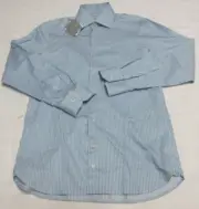 Hickey Freeman New York Men's Pima Cotton Button Up Contmporary Fit Shirt 32/33