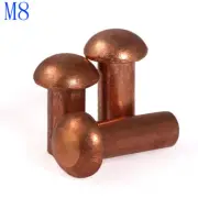 M8 8mm Button Round Head Solid Copper Rivet Knurled Rivet Nut Inser nuts