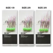 Multi Packs 1/0,2/0,3/0 Sabiki Bait Rigs Luminous Beads Fish Skin Fishing Lure