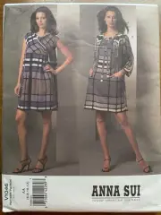 Anna Sui Dresses Vogue 1038 Uncut Sewing Pattern Sizes 6-8-10-12 (View A cut)