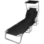 Portable Sun Lounger Foldable Sunbed Outdoor Pool Patio Chair Reclining Lounge