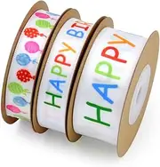 UTHCLO 1 Roll 10 Birthday Ribbon Printed Decorative Craft Ribbon for Present Packaging Wrapping for Birthday Parties Reusable Adds Festive Touch to Celebrations