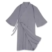 Men Kimono Yukata Bathrobe Robe Gown Long Sleeve Nightwear Cotton Japanese Loose