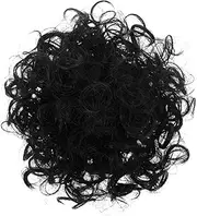 Beaupretty Real Human Hair Hair Extensions Large Curly Bun for Updo Natural Black