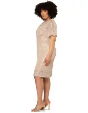 [Pink Dusk] Cocktail Queen Sequin Mini Dress in Champagne