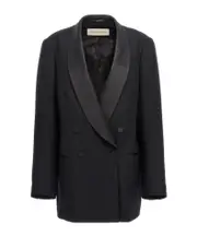 Dries Van Noten Blinker Tux Double-Breasted Blazer S,XS,M Black