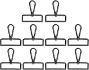 uxcell 10pcs Metal D Ring Lobster Claw Clasps 2.01" (51mm) Zinc Alloy 360 Degree Swivel Trigger Push Gate Snap Hooks for Keychains Jewelry Strap DIY Crafts, Black