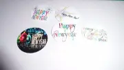 Pre Cut One Inch Bottle Cap Image Happy New Year Free Shipping