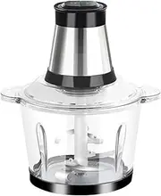 Fully Automatic Mixing Cutting Machine, Energy-Enhancing Electric Food Meat Grinder Two-Speed Adjustable Meat Grinder for Meat/Fish/Vegetable/Baby Food,2L, Glass Cup