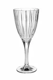 Barski European Glass Wine/Water Goblet-Set/6-12 oz.-Classic clear w/ stripe des