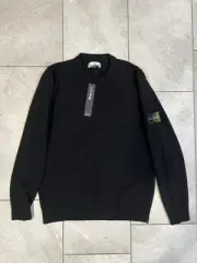 508A3 Stone Island Lambswool Crew Neck Jumper Black Mens XLarge Brand New W Tags