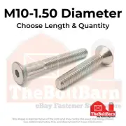 M10-1.50 Stainless A4-70 Flat Head Socket Cap Screws (Choose Length & Qty)