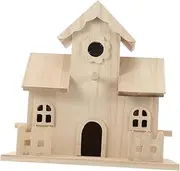 ibasenice Wooden Bird House Nesting Box Rustic Outdoor Birdhouse Ornament for Garden Home Decor Present for Bird Lovers Attracts Wild Birds Natural Design