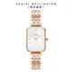 Daniel Wellington 手錶 Quadro Melrose Lumine 20X26mm星辰貝母盤珠寶式錶鏈-白錶盤-玫瑰金框(DW00100620)