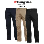 Mens KingGee 2 Pack Summer Tradie Pants Slim Narrow Fit Work Cargo Work K13290