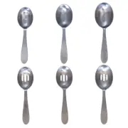 Portion Control Service Spoons, 6pc Set for Dining 1/4 1/3 1/2 Cup w/Slotted