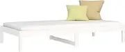 vidaXL Solid Wood Pine Day Bed Living Room Bedroom Sleepover Overnight Bed Sofa Couch Occasional Bed Seating White 92x187 cm Single Bed Size